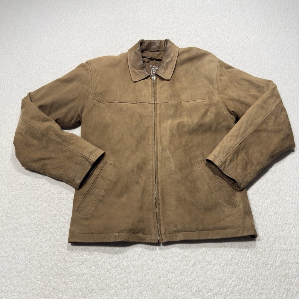 Howards Exclusive Leathers Men's Jacket Brown VTG Biker USA Lined Suede Zip Sz S